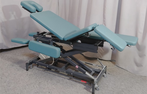 Стационарный массажный стол Fysiotech Expert YX1 60 см, зелёный/рама серая/ножной пульт