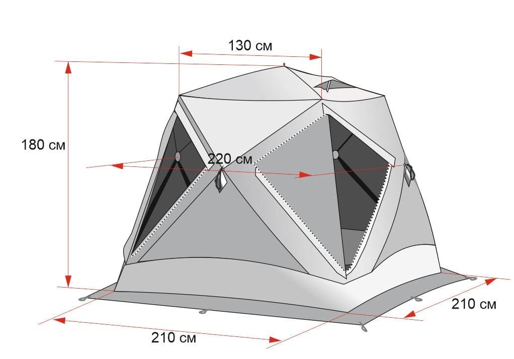 Палатка Лотос Куб 3 Классик А8, оранжевый