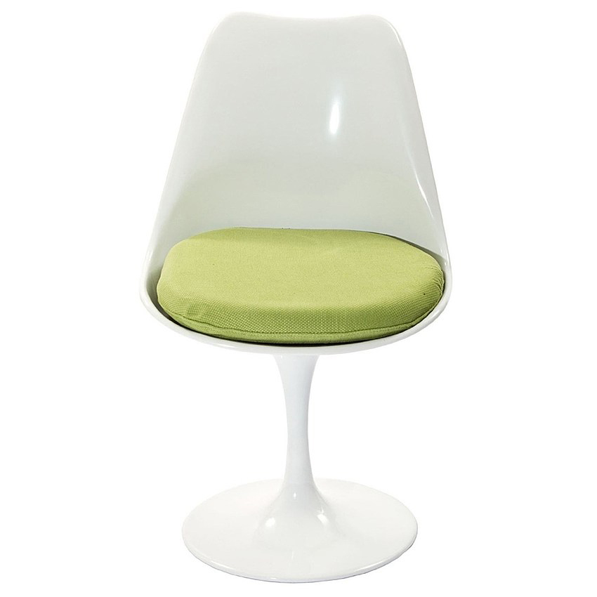 Стул Eero Saarinen Tulip Chair, зеленая подушка