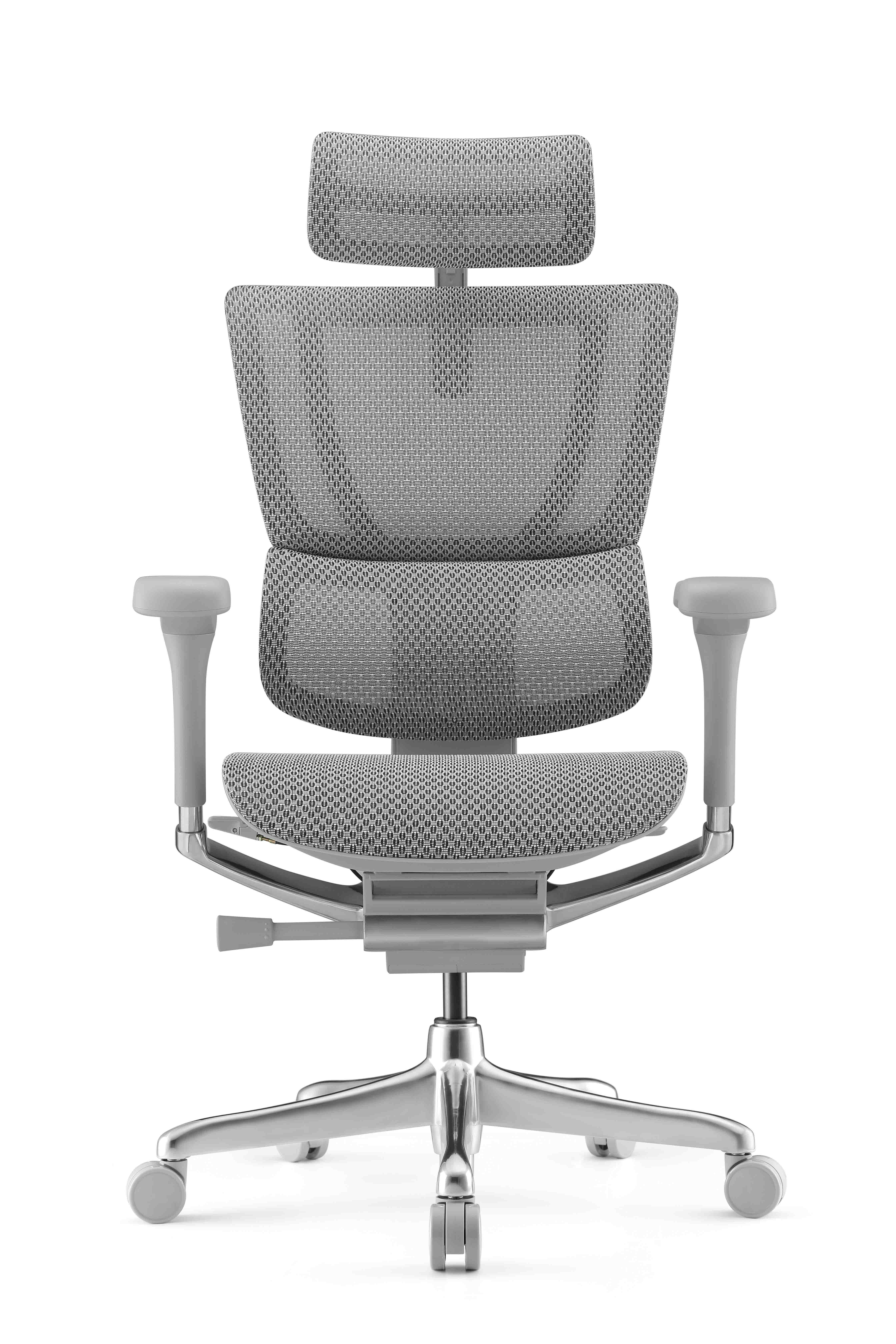 Эргономичное кресло Falto IOO-E2 ELITE (серый каркас / сетка T-168-B2 Natural Mesh светло серый / крестовина металл)