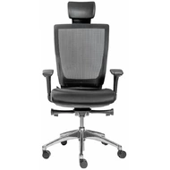 Эргономичное кресло Falto PROMAX PMX11KALM-AL/BK-BK (каркас черный, спинка сетка черная, сиденье ткань черная)