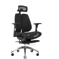 Ортопедическое кресло Falto BIONIC COMBI FOOTREST RELAX AMS-158A (черный каркас / обивка сетка  BLACK) с подножкой