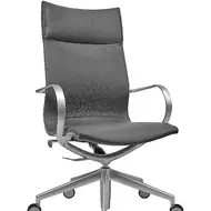 Эргономичное кресло Soho Design Mercury HB серая кожа, матовый алюминий