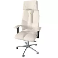 Эргономичное кресло Kulik System Business White перфорированная экокожа с подголовником 0603