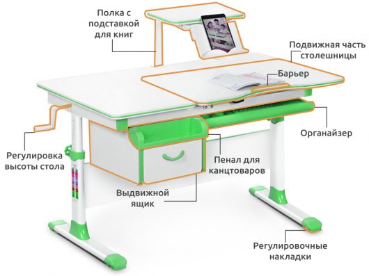 Растущая парта mealux evo diego