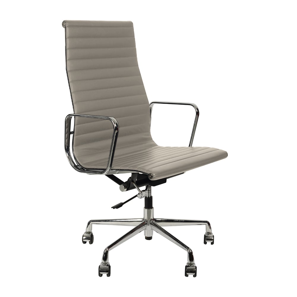 Эргономичное кресло Eames Ribbed Office Chair EA 119, серая кожа