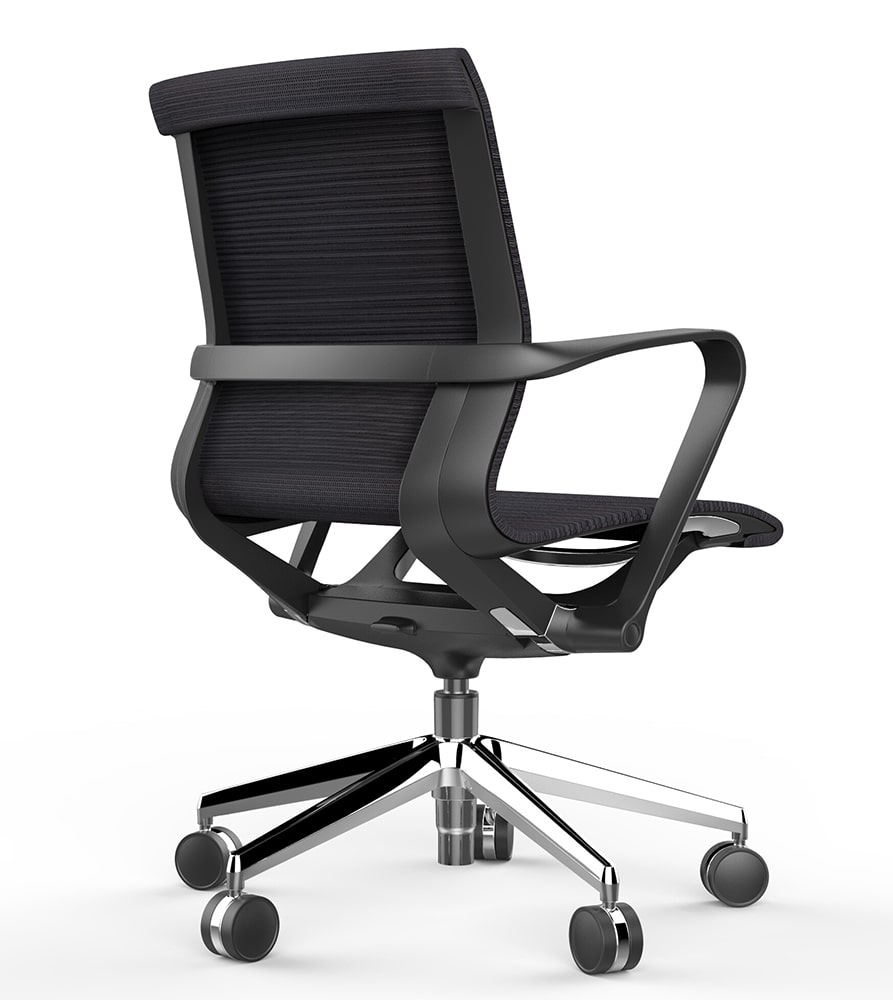 Эргономичное кресло Soho Design Prov LB черная сетка, база хром