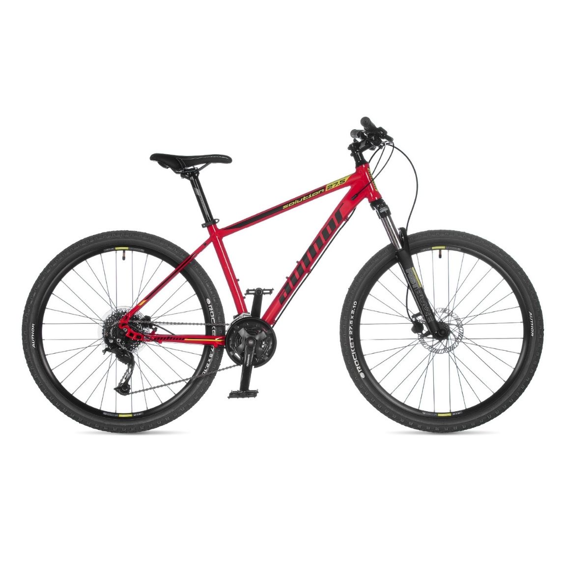 Велосипед Author Solution 17" (22) красный/черный/салатовый