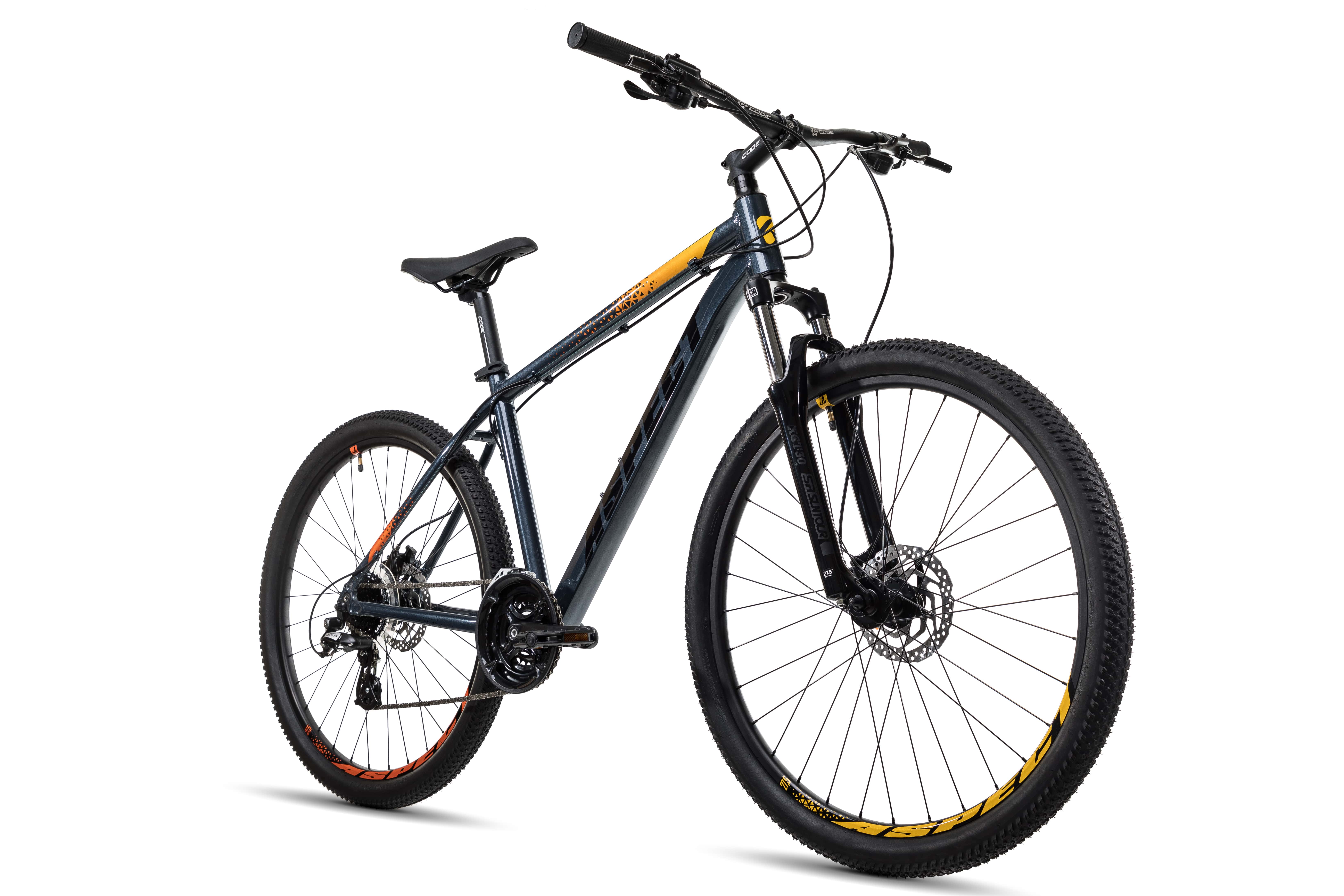 Велосипед Aspect NICKEL 27.5 18" Серо-оранжевый (2022)