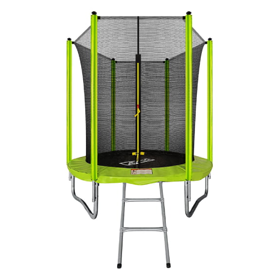 Батут Arland 6FT с внутренней страховочной сеткой и лестницей, светло-зеленый
