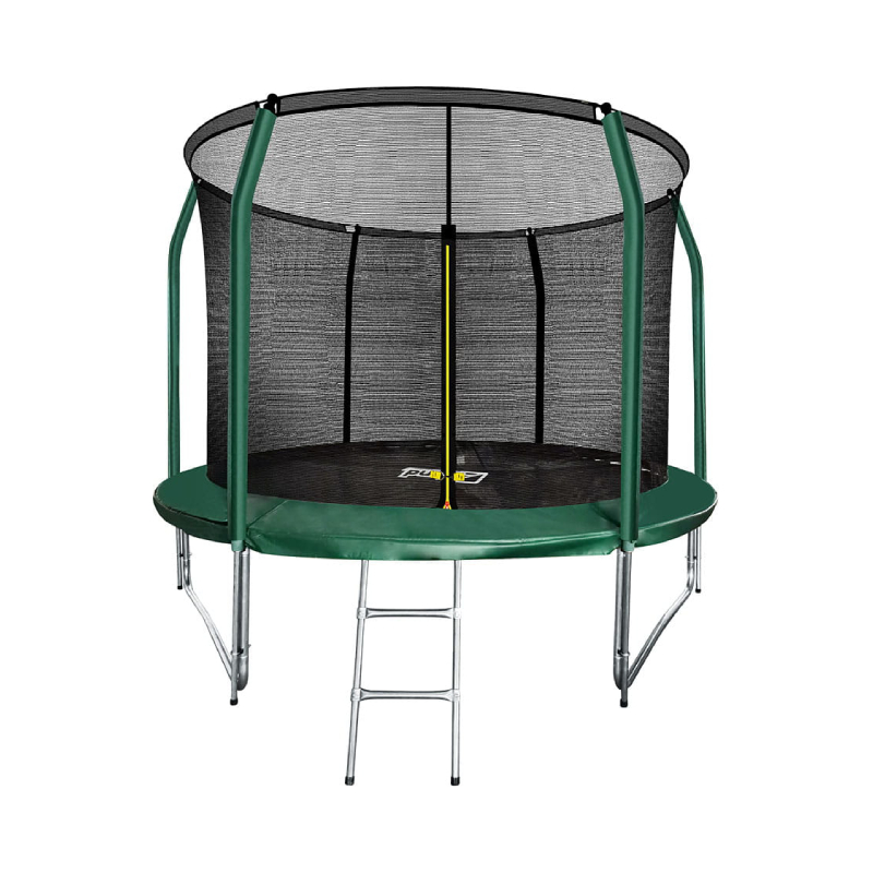 Батут Arland премиум 10 ft с внутренней страховочной сеткой и лестницей, тёмно-зелёный