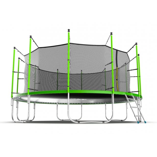 Батут Evo Jump 16 ft, с внутренней сеткой и лестницей (зелёный)