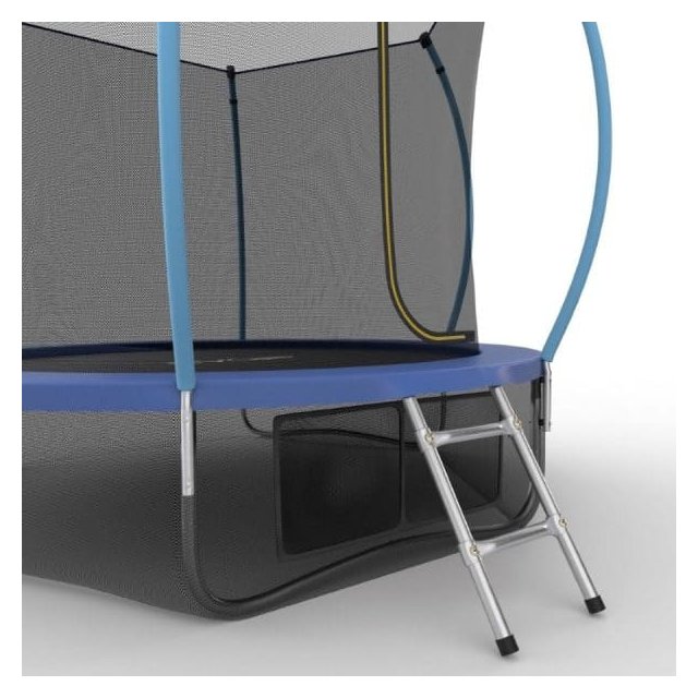 Батут Evo Jump 10 ft, с внутренней сеткой и лестницей (синий) + нижняя сеть