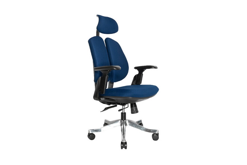 Ортопедическое кресло Falto ORTO-BIONIC А-92-2 Fabrik (черный каркас, ткань BLUE)