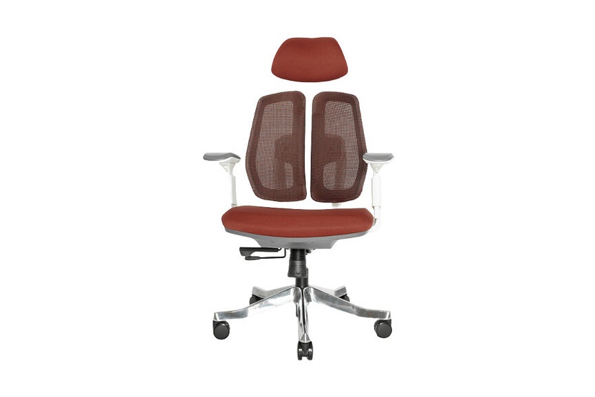 Ортопедическое кресло Falto ORTO-BIONIC A92W MESH WH RED (каркас светлый / сетка ткань RED)