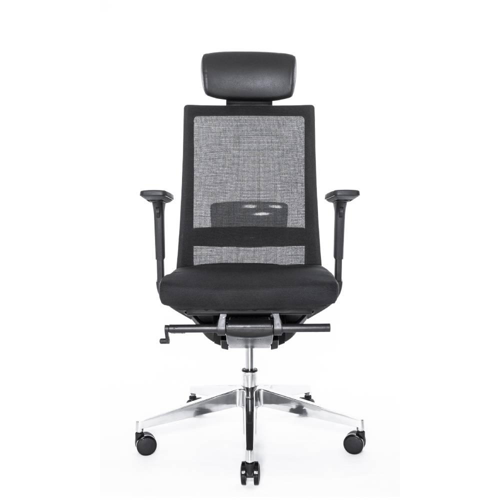 Эргономичное кресло Falto A-1 AON-11-KAL-AL/BK-BK (каркас черный / спинка черная / сиденье черное)