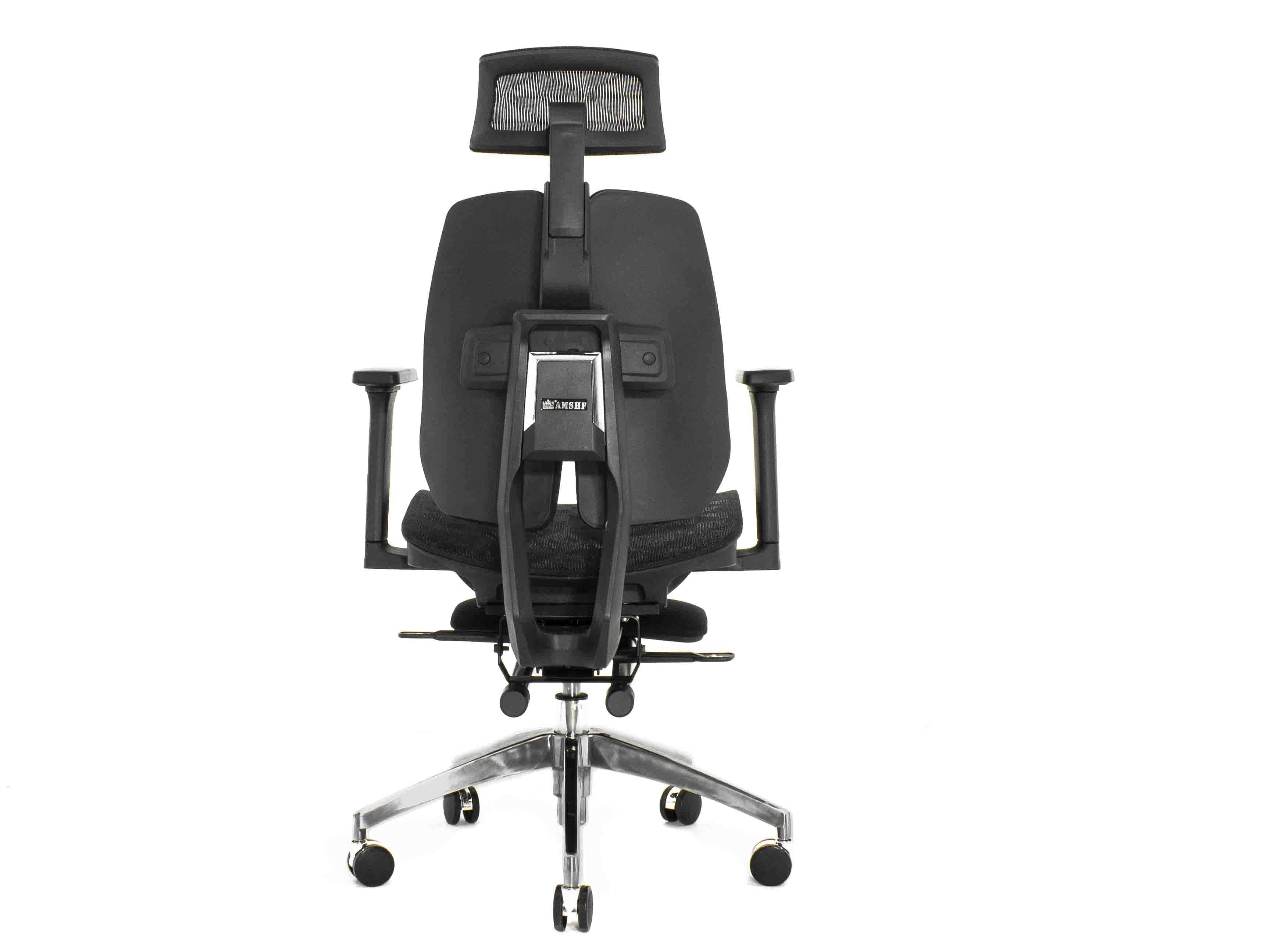 Ортопедическое кресло Falto BIONIC COMBI FOOTREST RELAX AMS-158A (черный каркас / обивка сетка  BLACK) с подножкой