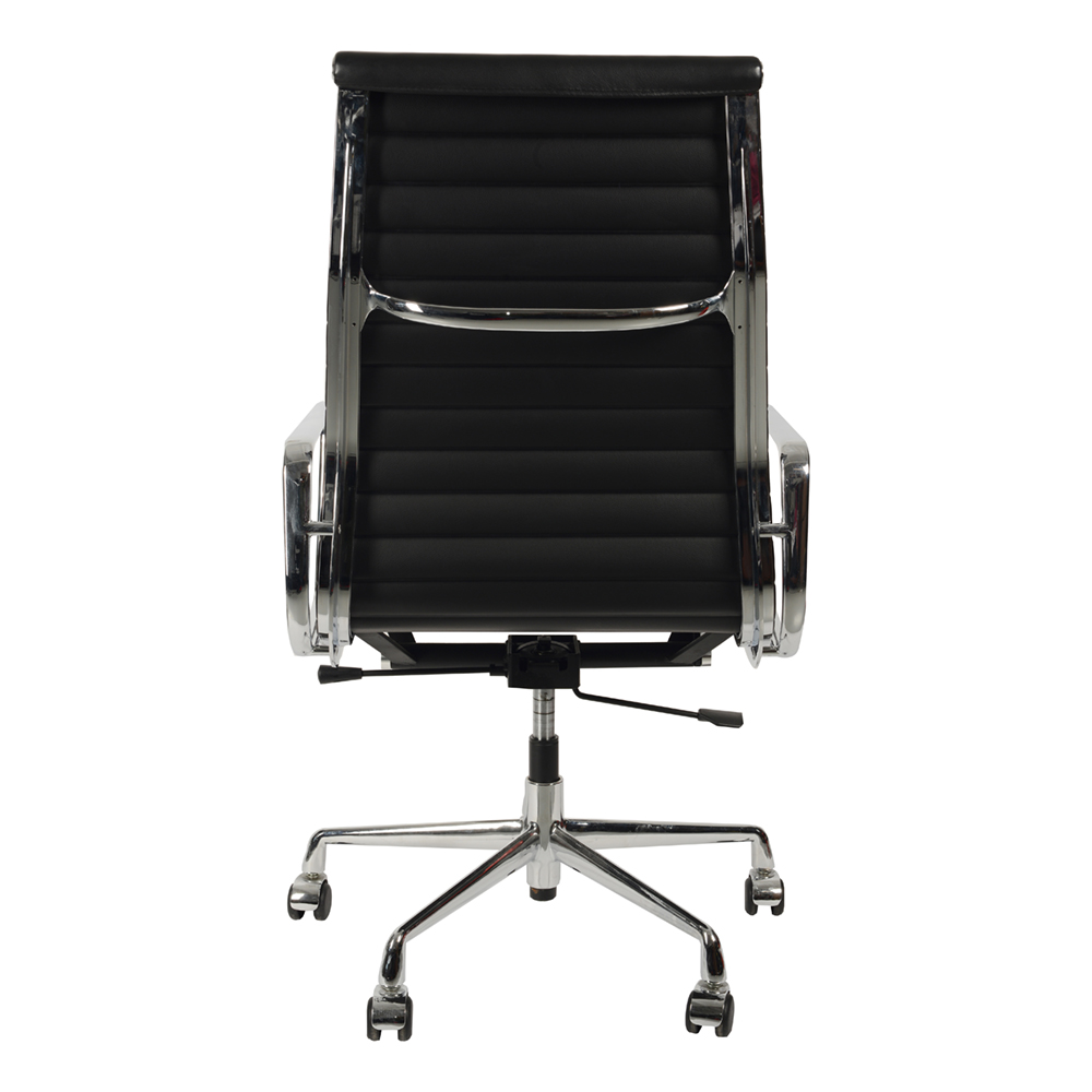 Эргономичное кресло Eames HB Ribbed Office Chair EA 119, черная кожа