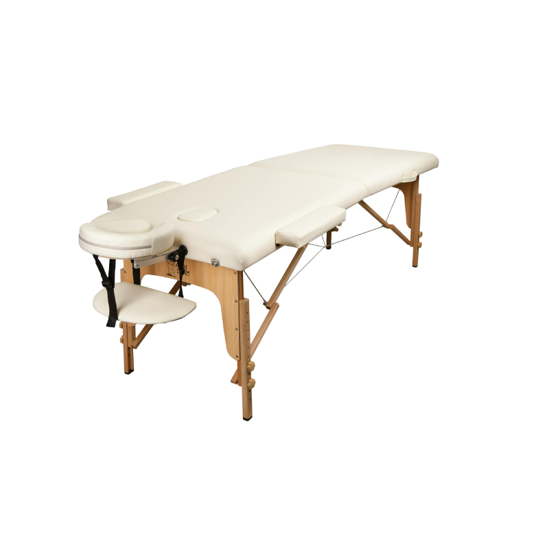 Складной массажный стол Atlas Sport 2-с, 60 см, деревянный (бежевый)