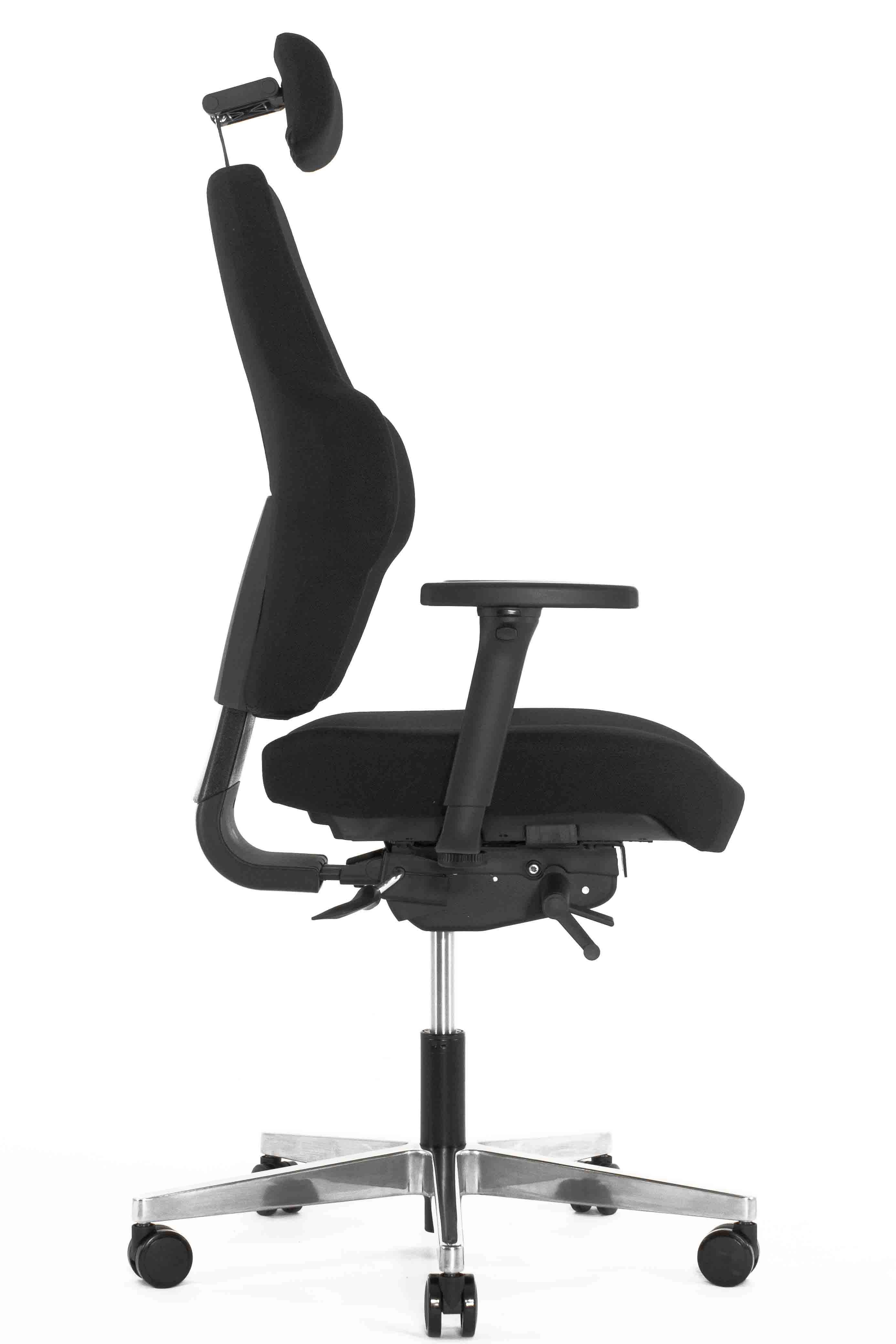 Эргономичное кресло Falto SMART-S 1706-2H Fighter black 60999 (черный каркас / черная ткань / АЛ крестовина)