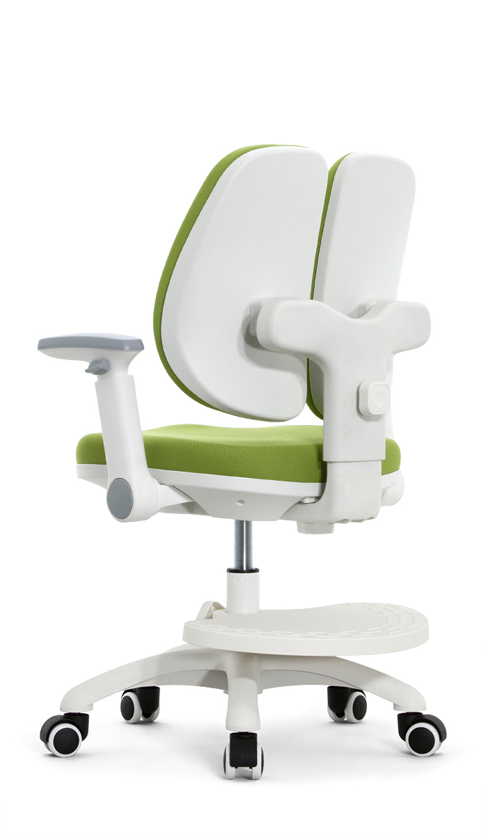 Детское кресло Falto KIDS MAX DUO-P, ППУ латекс, спинка корсет, подножка, подлокотник 3D, обивка (зелёный)
