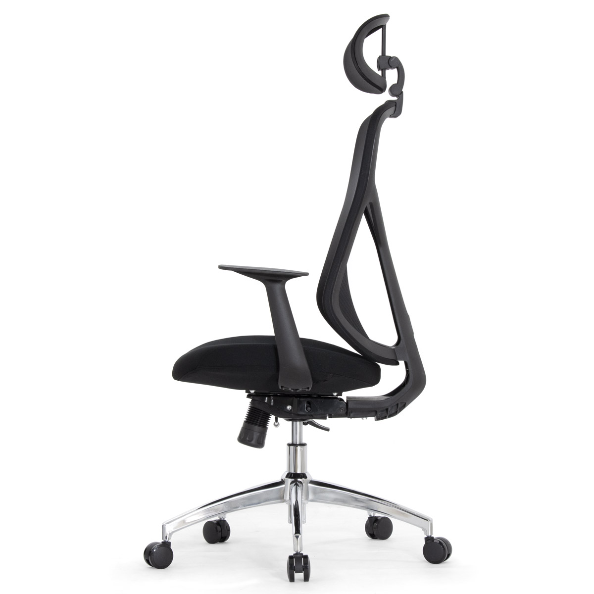 Эргономичное кресло Falto КУРАЖ LUX (сетка, ткань, чёрный)