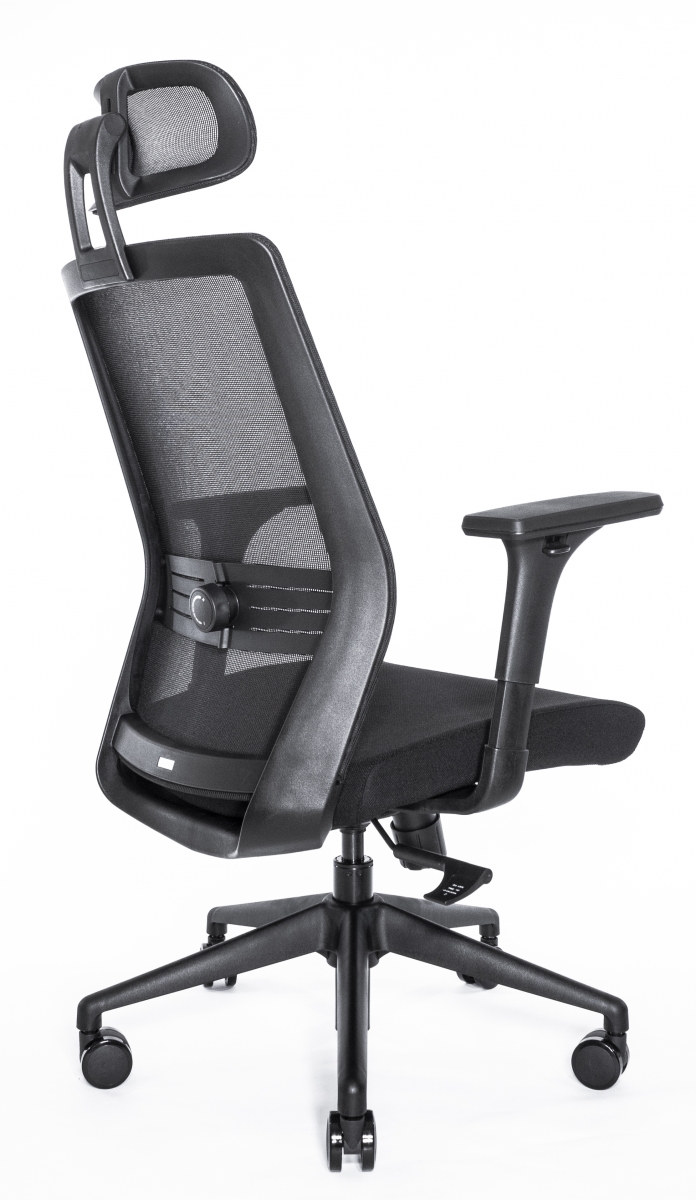 Эргономичное кресло Falto Soul Auto (автоматическая жёсткость качания, сетка, ткань, чёрный)