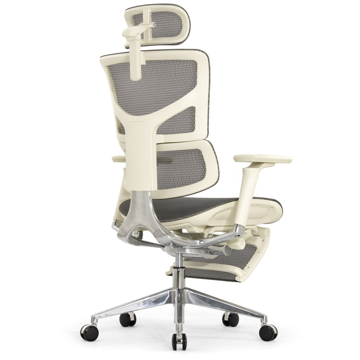 Эргономичное кресло Falto Sail 2 с подножкой (динамичный поясничный упор, подлокотники 6D (360), сетка, светлый)