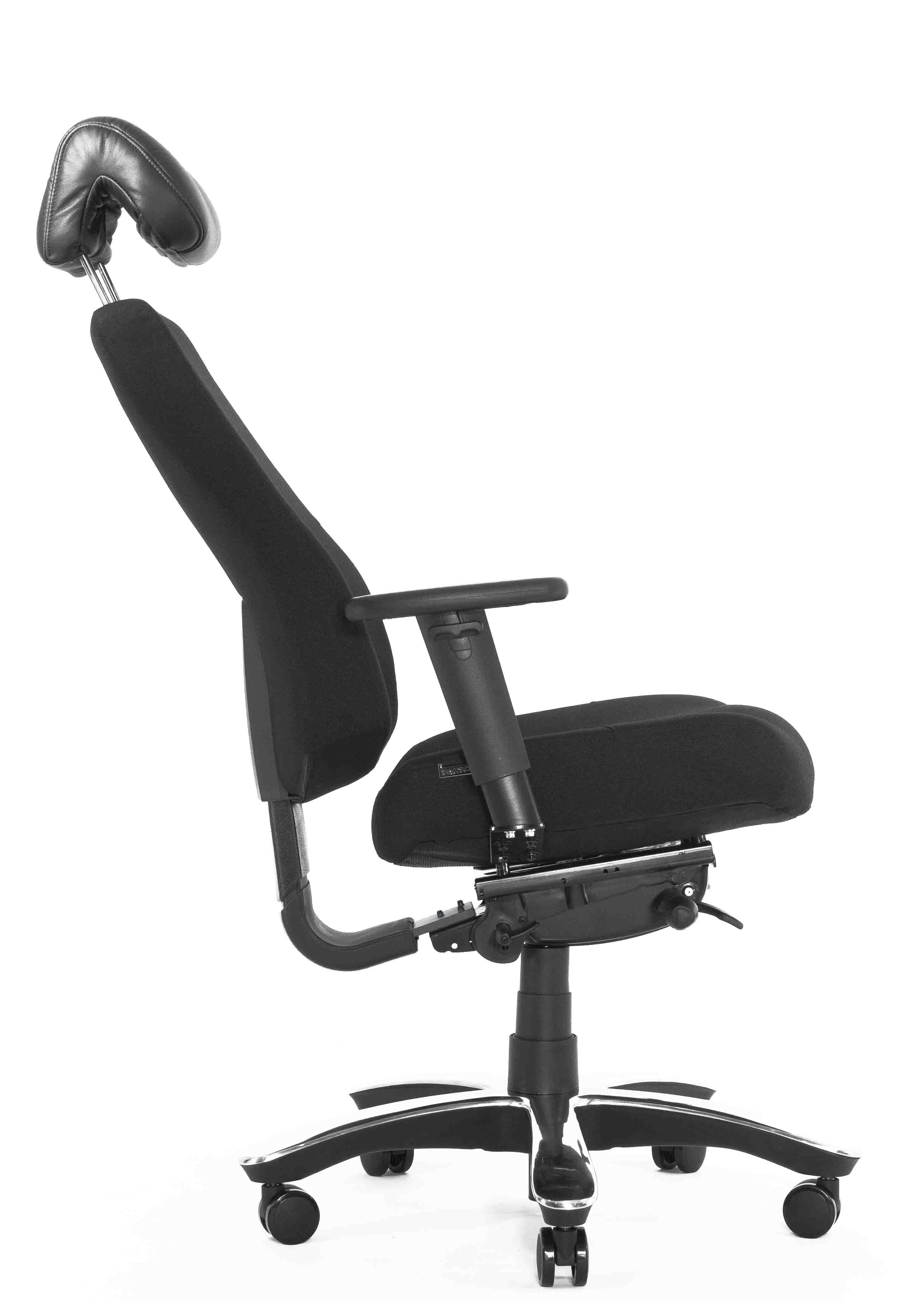 Эргономичное кресло Falto Dispatcher Orto (наклон сиденья, анатомическая форма, ткань, чёрный)