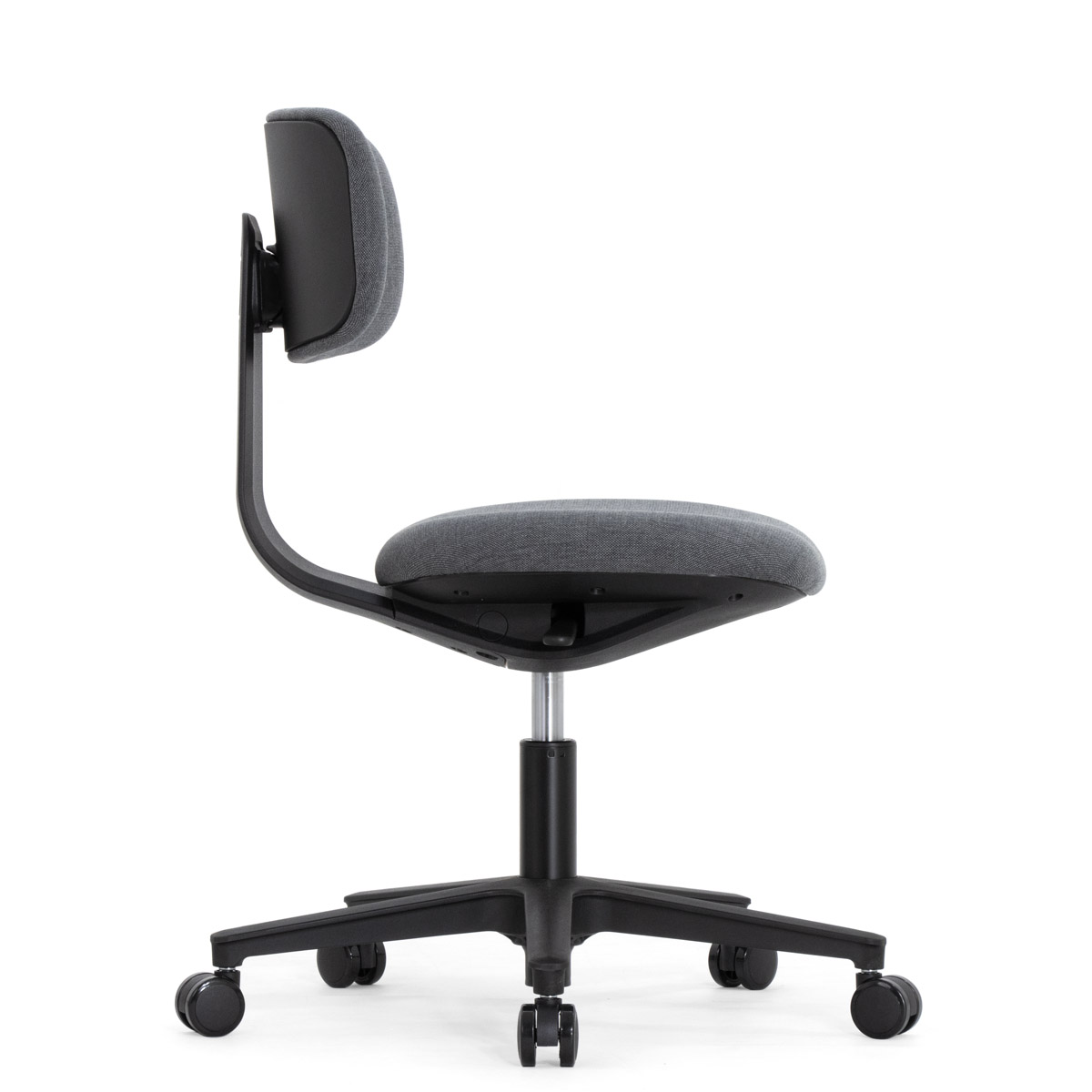 Эргономичное кресло Falto Rookie Plus (поворот спинки, ткань, каркас чёрный, тёмно-серый)