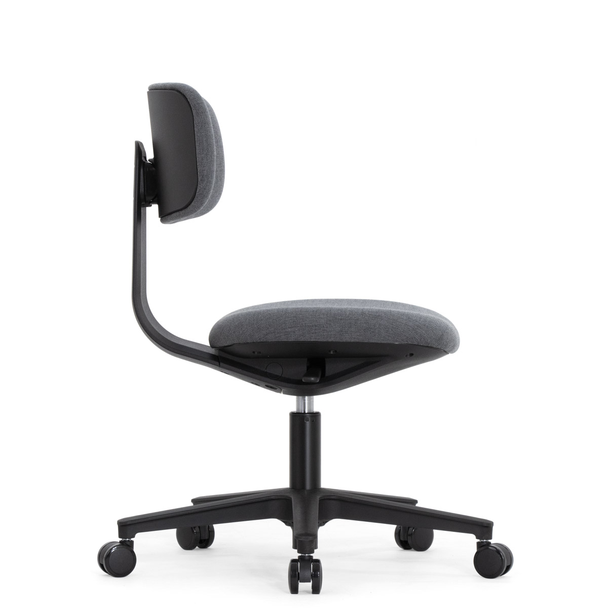 Эргономичное кресло Falto Rookie Plus (поворот спинки, ткань, каркас чёрный, тёмно-серый)
