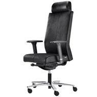 Эргономичное кресло Falto Body-Leather 1201-63H Half black leather (черный каркас / черная кожа / АЛ крестовина)