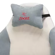 Геймерское кресло Zombie Fabric белый/серо-голубой с подголов., крестовина пластик (белый)