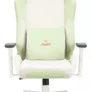 Геймерское кресло Zombie Fabric белый/зеленый с подголов., крестовина пластик (белый)