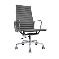 Эргономичное кресло Eames HB Ribbed Office Chair EA 119, кожа графит