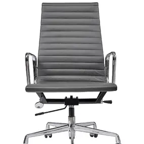 Эргономичное кресло Eames HB Ribbed Office Chair EA 119, кожа графит