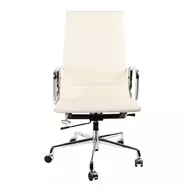 Эргономичное кресло Eames HB Ribbed Office Chair EA 119, кремовая кожа
