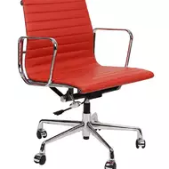 Эргономичное кресло Eames Ribbed Office Chair EA 117, красная кожа