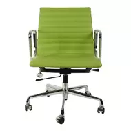 Эргономичное кресло Eames Ribbed Office Chair EA 117, салатовая кожа