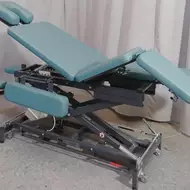 Стационарный массажный стол Fysiotech Expert YX1 60 см, зелёный/рама серая/ножной пульт
