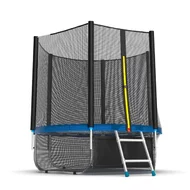 Батут Evo Jump 6 ft, с внешней сеткой и лестницей (синий) + нижняя сеть