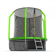 Батут Evo Jump Cosmo 6 ft, с внутренней сеткой и лестницей (зелёный) + нижняя сеть