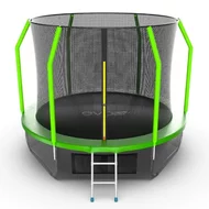 Батут Evo Jump Cosmo 10 ft, с внутренней сеткой и лестницей (зелёный) + нижняя сеть