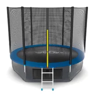 Батут Evo Jump 10 ft, с внешней сеткой и лестницей (синий) + нижняя сеть