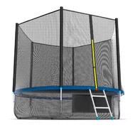 Батут Evo Jump 10 ft, с внешней сеткой и лестницей (синий) + нижняя сеть
