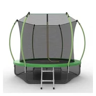Батут Evo Jump 10 ft, с внутренней сеткой и лестницей (зелёный) + нижняя сеть