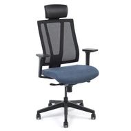 Эргономичное кресло Falto G-1 GON 01KAL/BK-D.BL (каркас черный, спинка черная, сиденье т. синее)