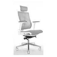 Эргономичное кресло Falto G-1 AIR GON 18WALH-AL-GY (каркас белый, спинка серая, сиденье серое)
