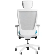 Эргономичное кресло Falto TRIUM TRI 11WALM/GY-BL (каркас белый, спинка серая, сиденье синее)
