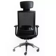 Эргономичное кресло Falto A-1 AON-11-KAL-AL/BK-BK-L (каркас черный, спинка черная, сиденье экокожа черная)